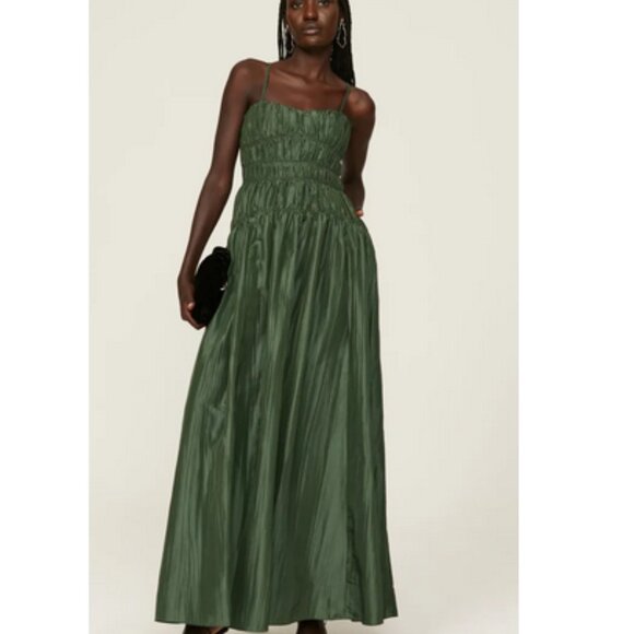 JONATHAN SIMKHAI Women's Stefanie A-line Sleeveless Dress Size 4 Green - Picture 1 of 9